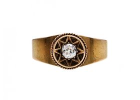 1905 diamond star ring in 15kt yellow gold