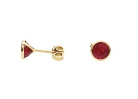 18kt yellow gold ruby stud earrings