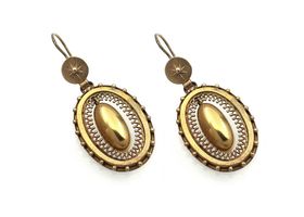15kt Gold Victorian Oval Earrings