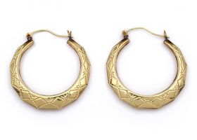 Vintage 10kt yellow gold creole hoop earrings