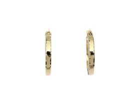 14kt yellow gold small faceted hoop earrings
